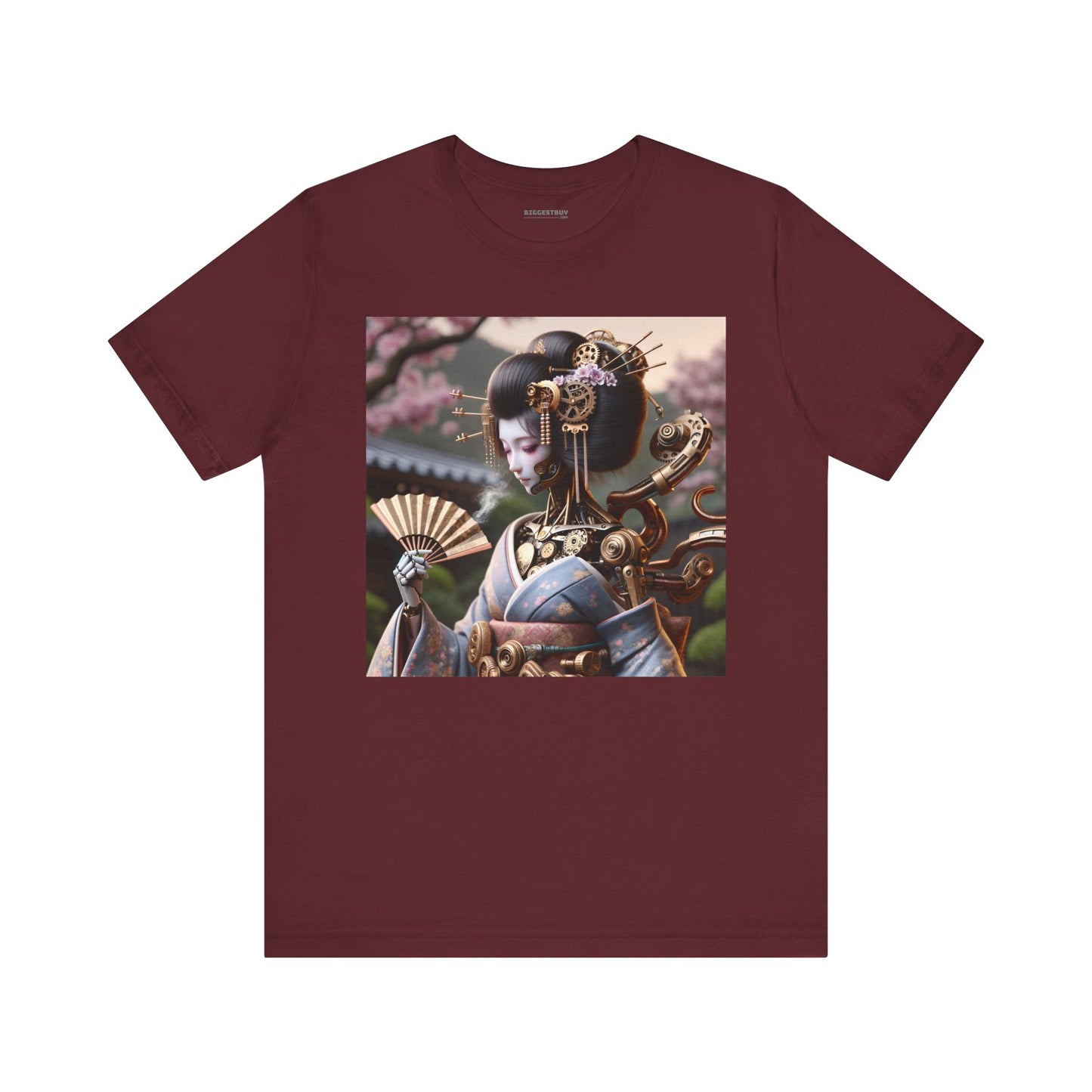 Tシャツ | ユニセックス | ジャージーTシャツ | 半袖 | スチームパンク | サイバーギーシャ | ロボット芸者