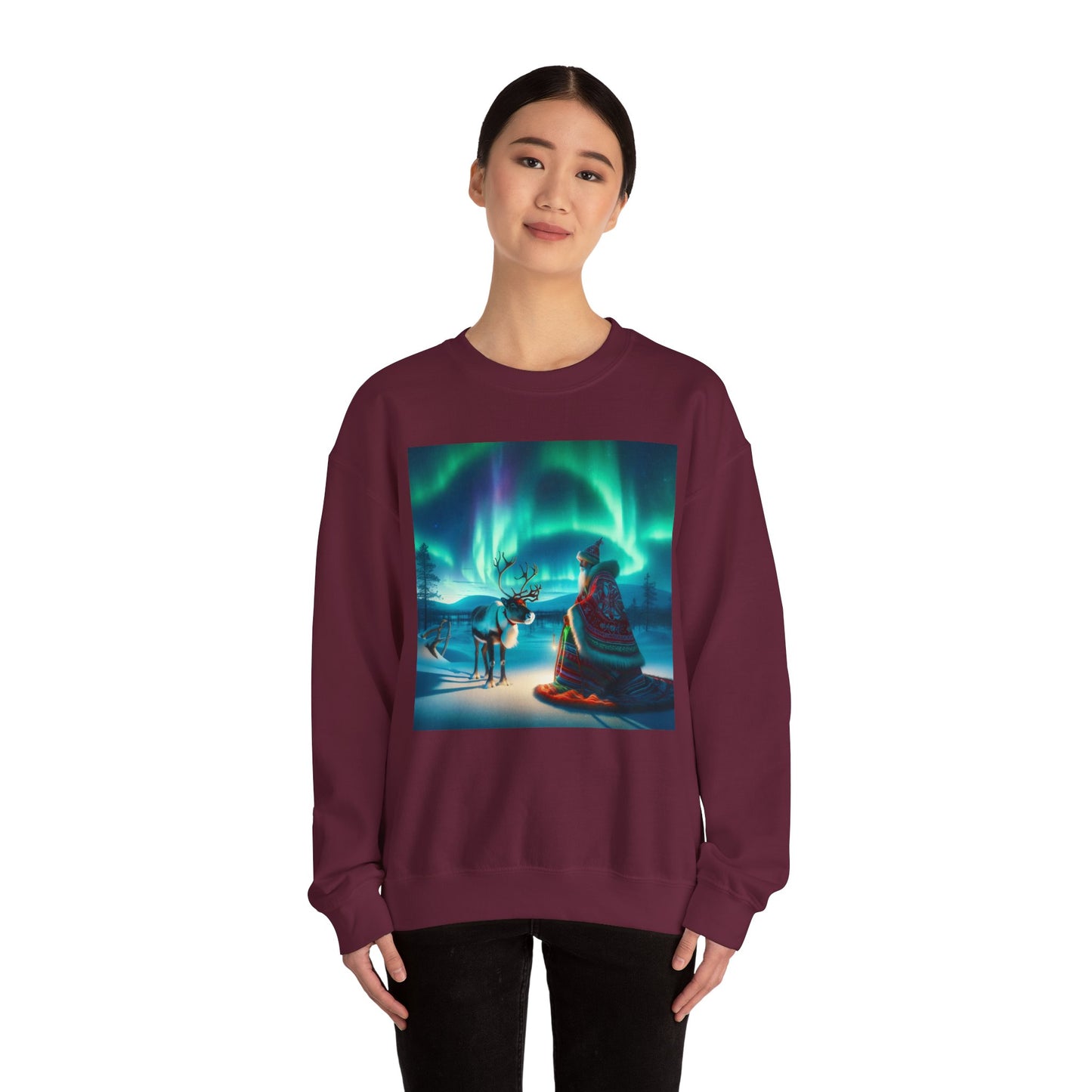 Bluza dresowa | Unisex | Okrągły dekolt | Gruba mieszanka | Szamanizm Polarny | Wizja Saamów