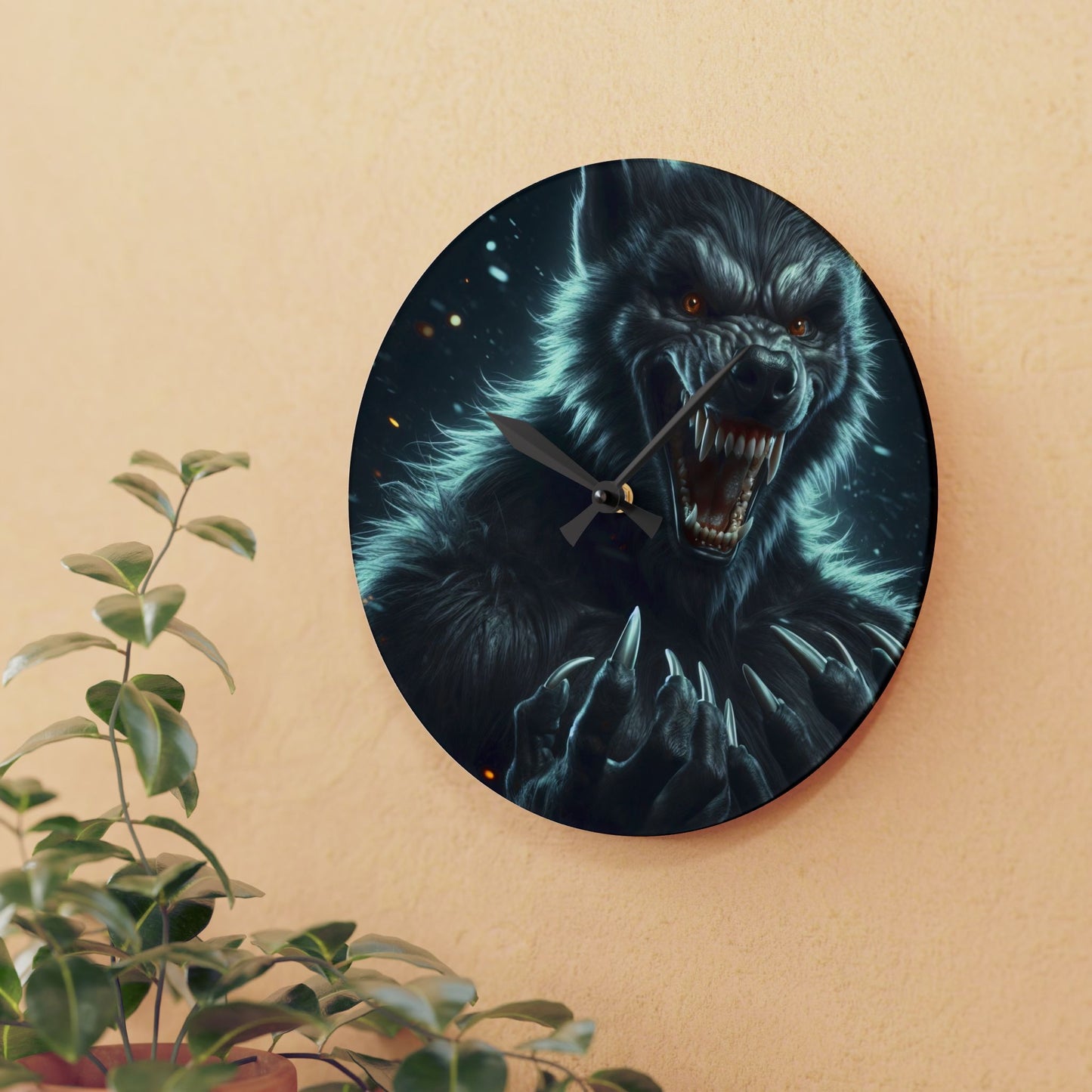 Veggklokke | Akryl | Rund eller firkantet | Varulvmytologi | Mørk Fantasy | Beist