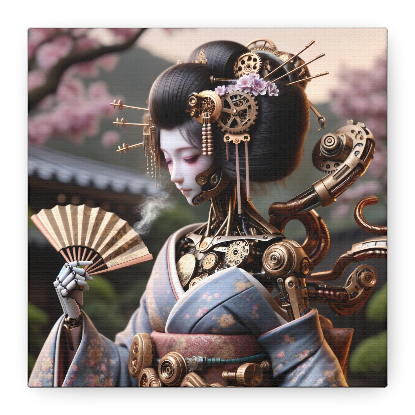Canvas | Mat | Steampunk | Cyberpunk | Geisha Robot