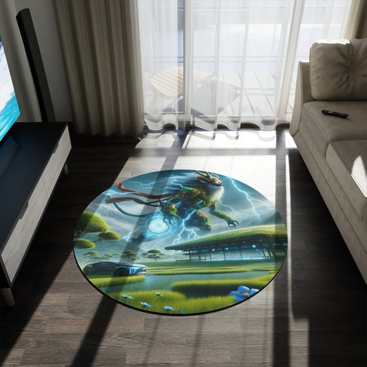 Rug | Round | Techno-Fantasy | Electric Kirin