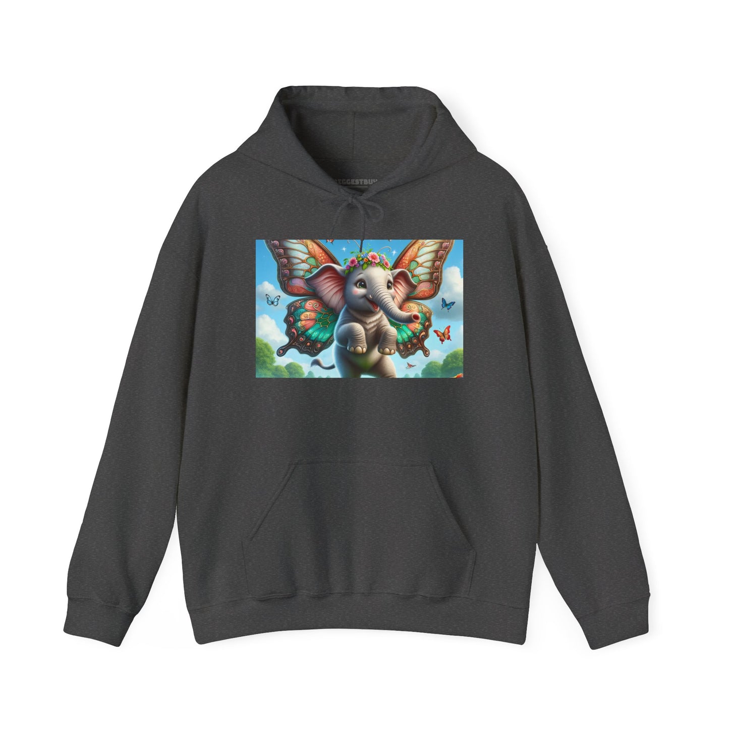 Bluza z kapturem | Unisex | Bluza dresowa z kapturem | Gruba mieszanka | Baśniowa fauna | Airavata | Słonik