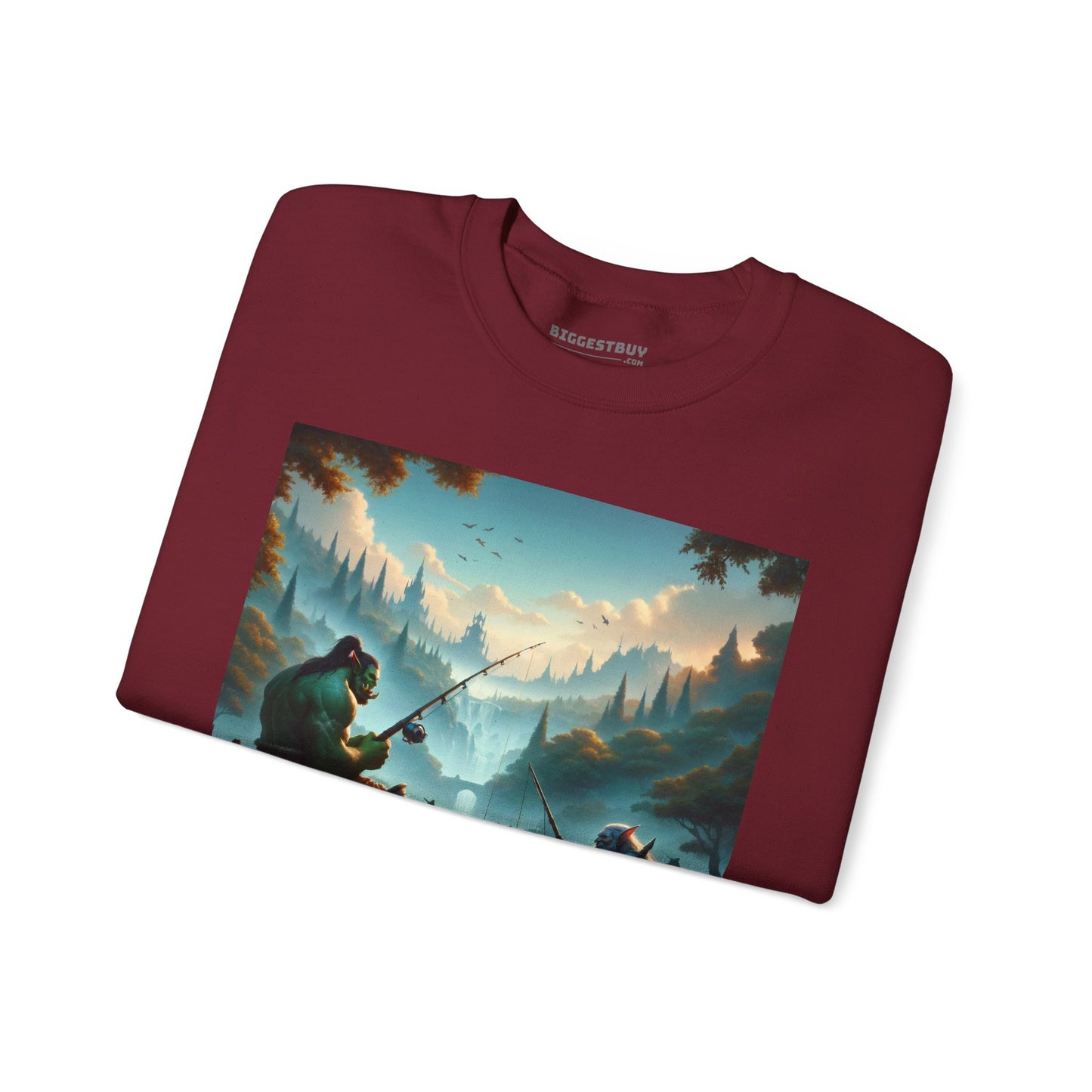 Bluza dresowa | Unisex | Okrągły dekolt | Gruba mieszanka | Fantasy międzyrasowe | Orc i krasnolud