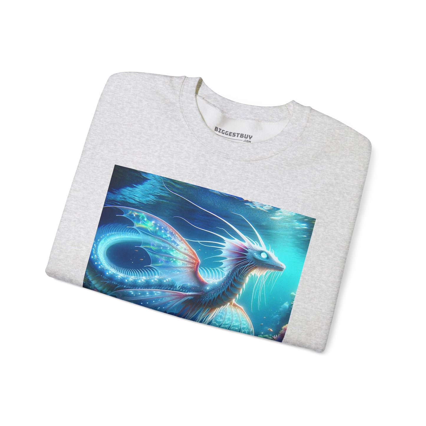 Bluza dresowa | Unisex | Okrągły dekolt | Gruba mieszanka | Mitologia morska | Ryujin | Smok wodny