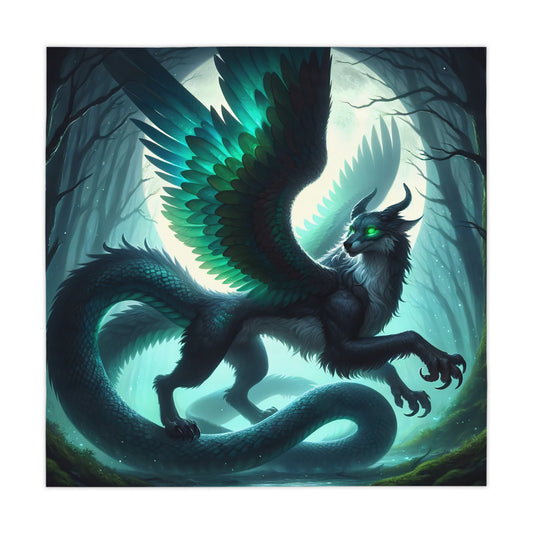 میز پوش | اساطیری فینٹسی | ڈریگن | ریشمی پر