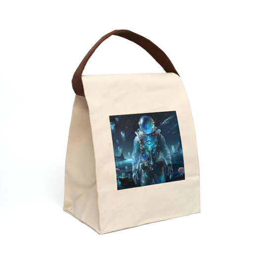 Lunchtasche | Canvas | Mit Gurt | Weltraum-Biolumineszenz | Astronaut
