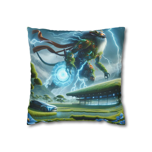 Pillowcase | Square | Polyester canvas | Techno-Fantasy | Electric Kirin