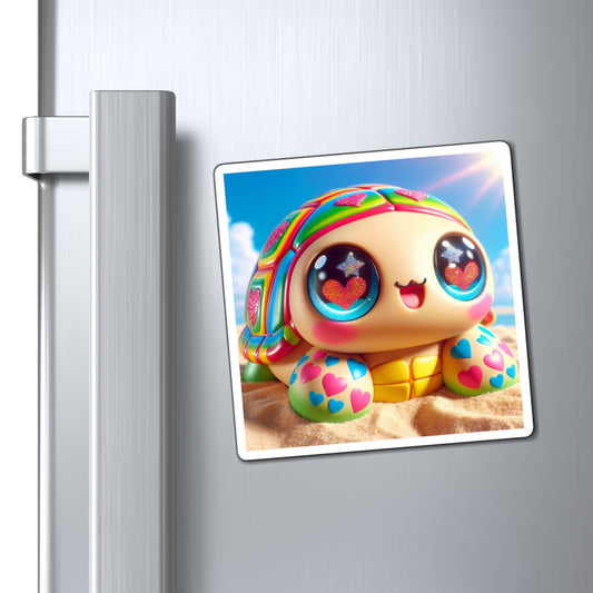 Aimant | Vinyle | Kawaii Fantaisie | Tortue Arc-en-ciel