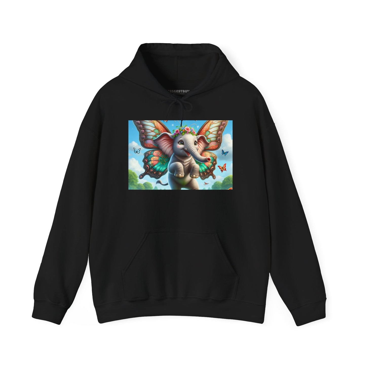 Bluza z kapturem | Unisex | Bluza dresowa z kapturem | Gruba mieszanka | Baśniowa fauna | Airavata | Słonik