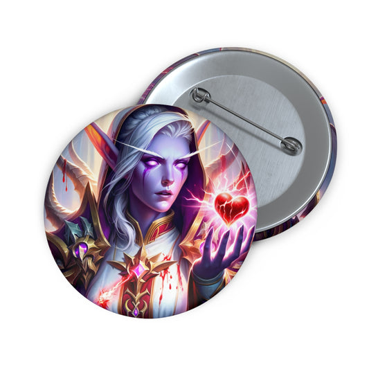 بٹن | پن بٹن | پن بیک | خیالی فن | جادوئی الف وارڈن | ارغوانی دل