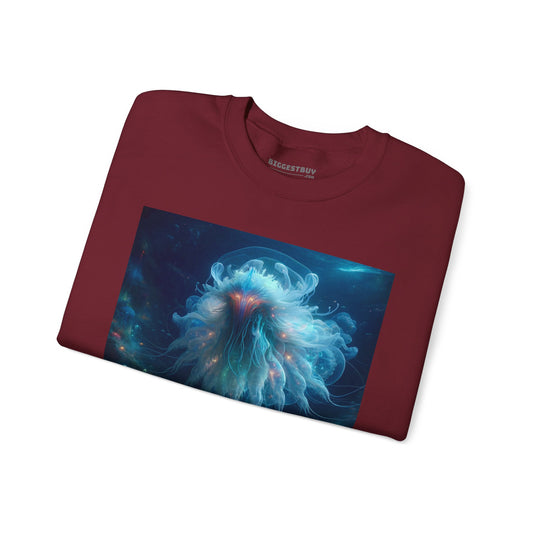 Sweatshirt | Unisex | Bisiklet Yaka | Kalın Karışım | Kozmik Deniz Fantezisi | Medusa