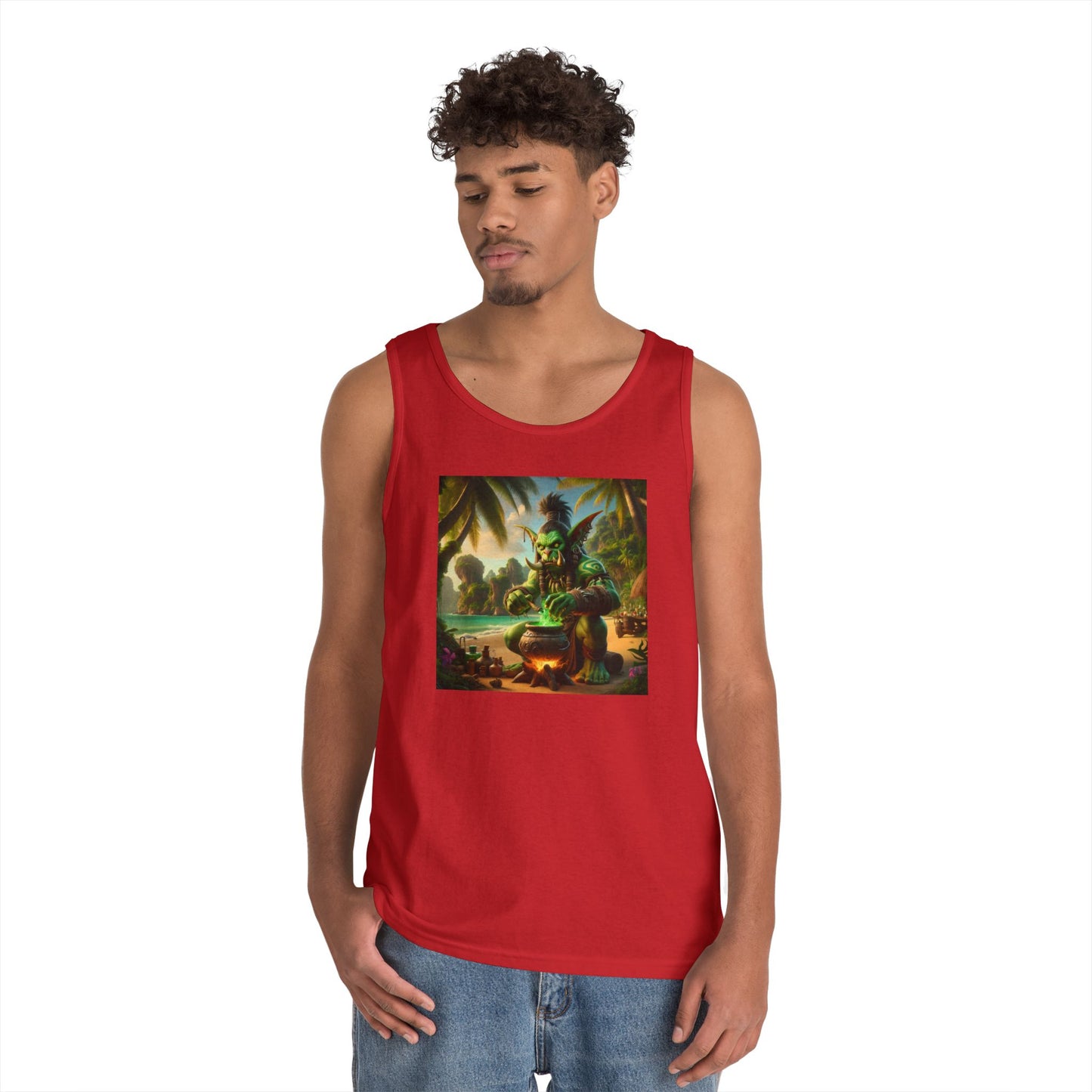 ٹینک ٹاپ | یونیسیکس | ہیوی کاٹن | فنتاسی شامن | جادوئی ارک | مشروب