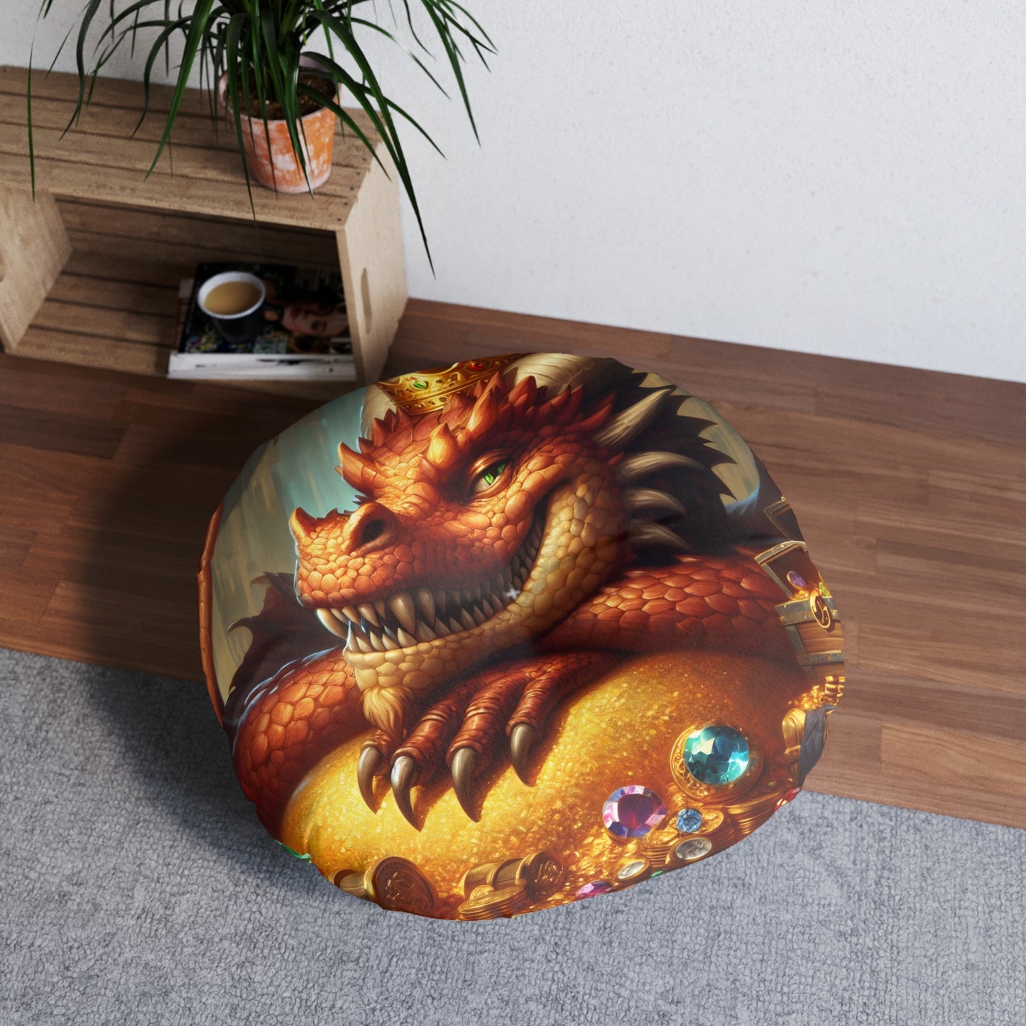 หมอน | หมอนอิงพื้น | มีปุ่ม | ทรงกลม | มังกรสะสมสมบัติ | ตำนานนอร์ส | ฟาฟนิร์