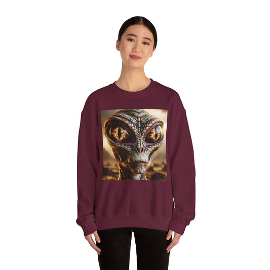Felpa | Unisex | Girocollo | Misto pesante | Alieno Rettiloide | Fantascienza | Extraterrestre