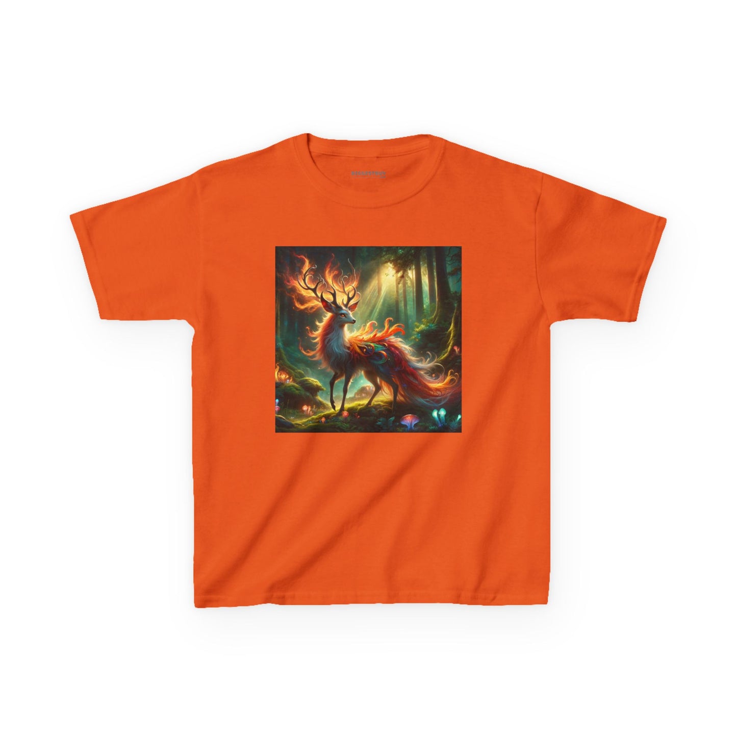 T-Shirt | Koszulka dziecięca | Ciężka bawełna | Mistyczna fantazja | Ognisty jeleń