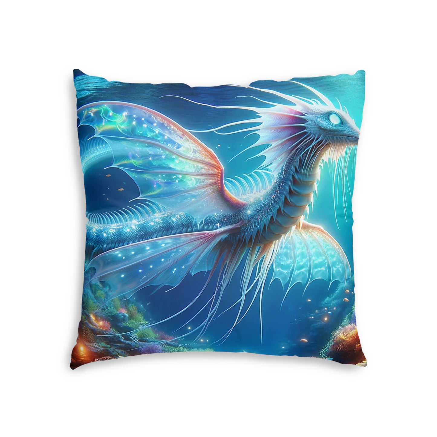 Cuscino | Cuscino da pavimento | Trapuntato | Quadrato | Mitologia Acquatica | Drago Marino