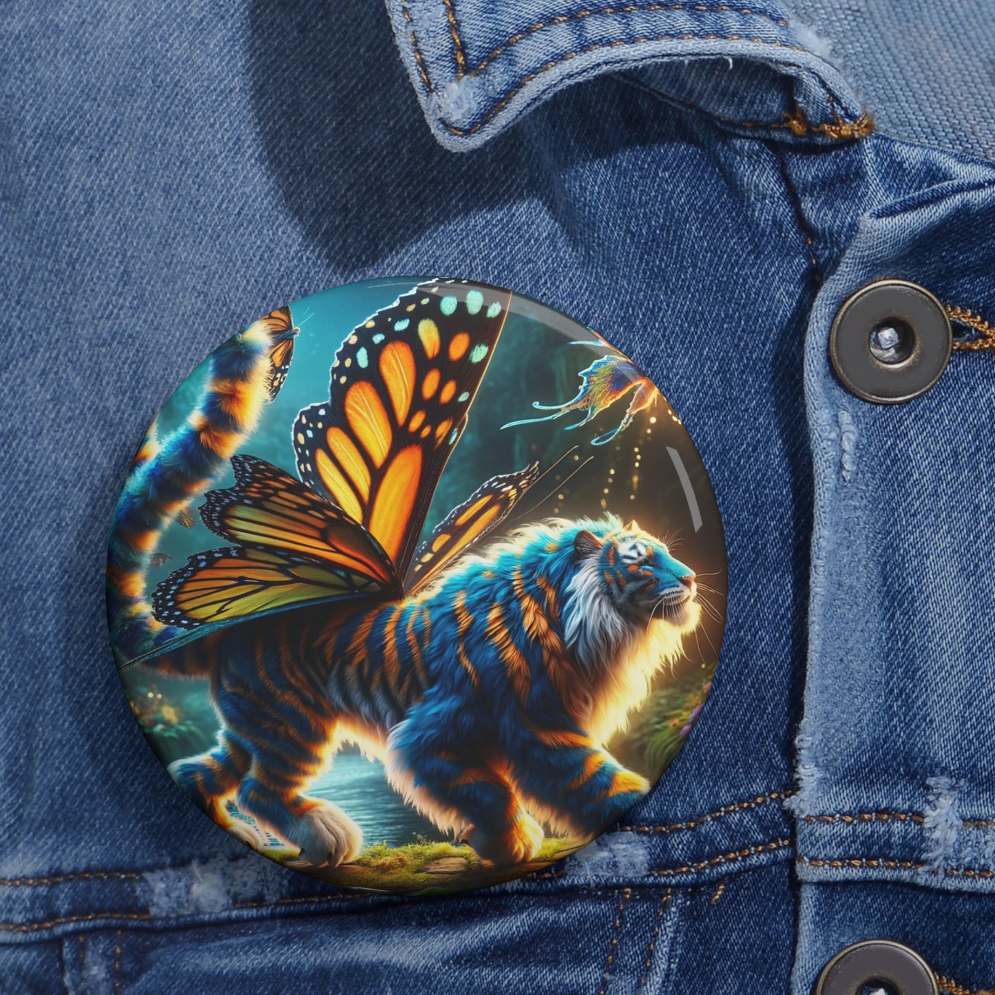 زر | زر بدبوس | بدبوس خلفي | الخيال السحري | نمر الفراشة