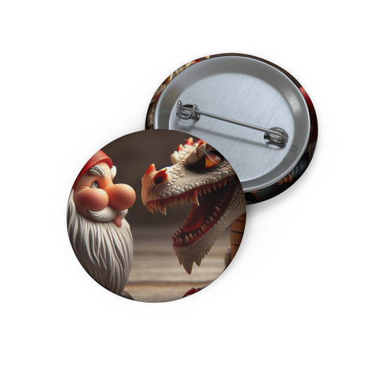Button | Anstecknadel | Mit Nadelverschluss | Mythische Folklore | Gnome und Drachen