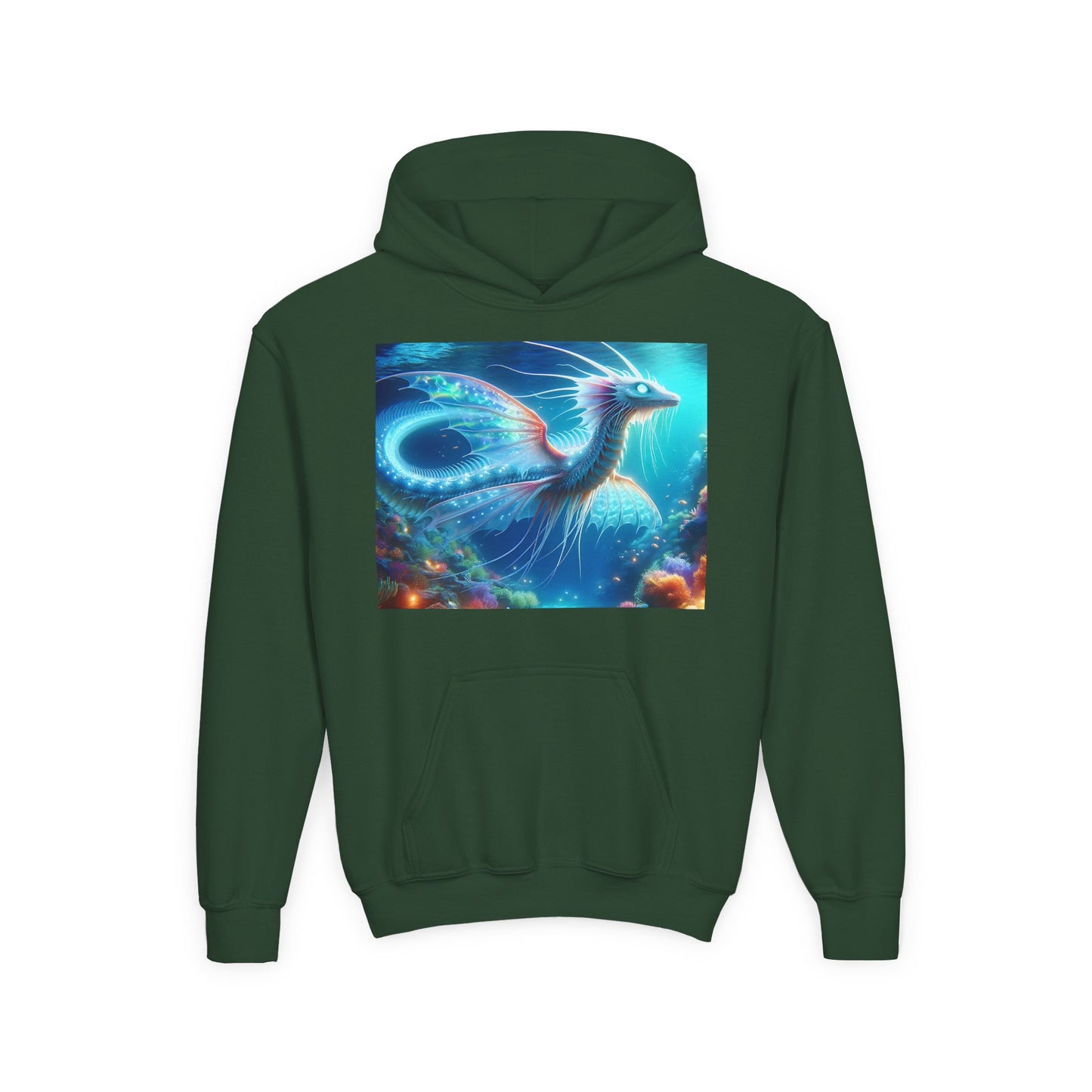 Bluza dresowa | Młodzieżowa | Z kapturem | Gruba mieszanka | Mitologia morska | Ryujin | Smok wodny