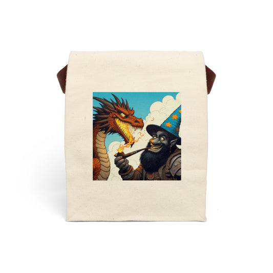 Torba na lunch | Płótno | Z paskiem | Heroiczne fantasy | Smok i czarodziej