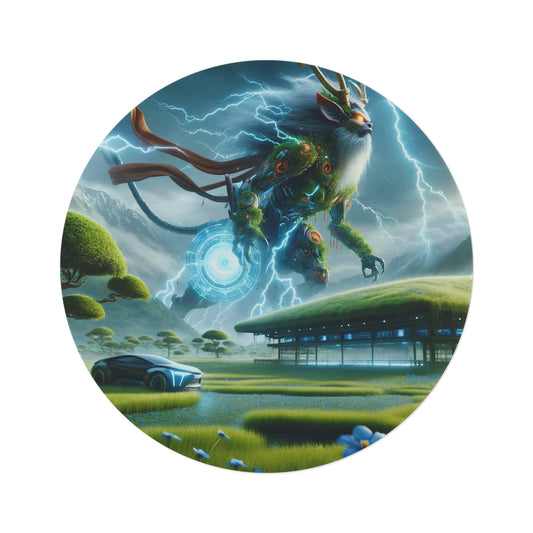 Rug | Round | Techno-Fantasy | Electric Kirin