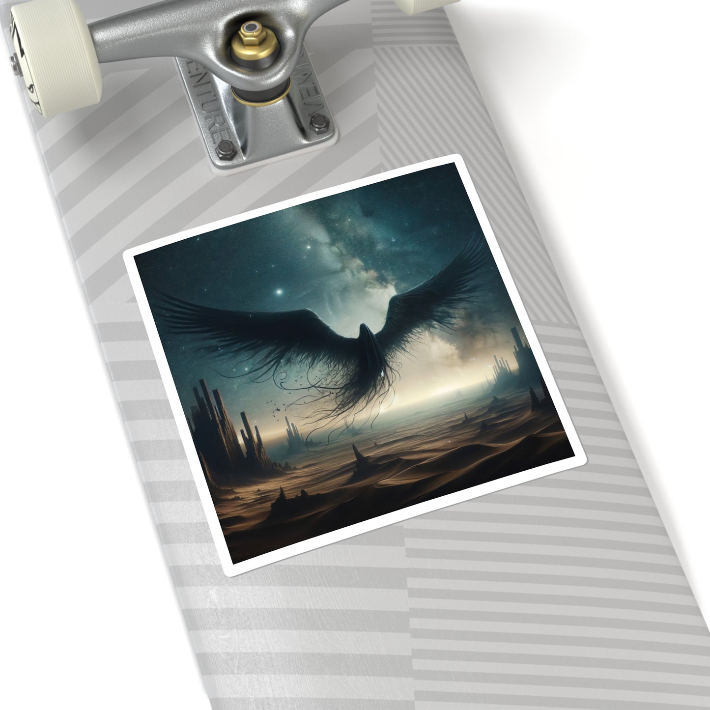 스티커 | 사각형 | 코스믹 호러 | 우주 까마귀 | 천체 실루엣