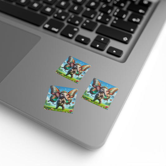 Roll Label Stiker | Kotak | Fantasi Mitologi | Gajah Kupu-kupu