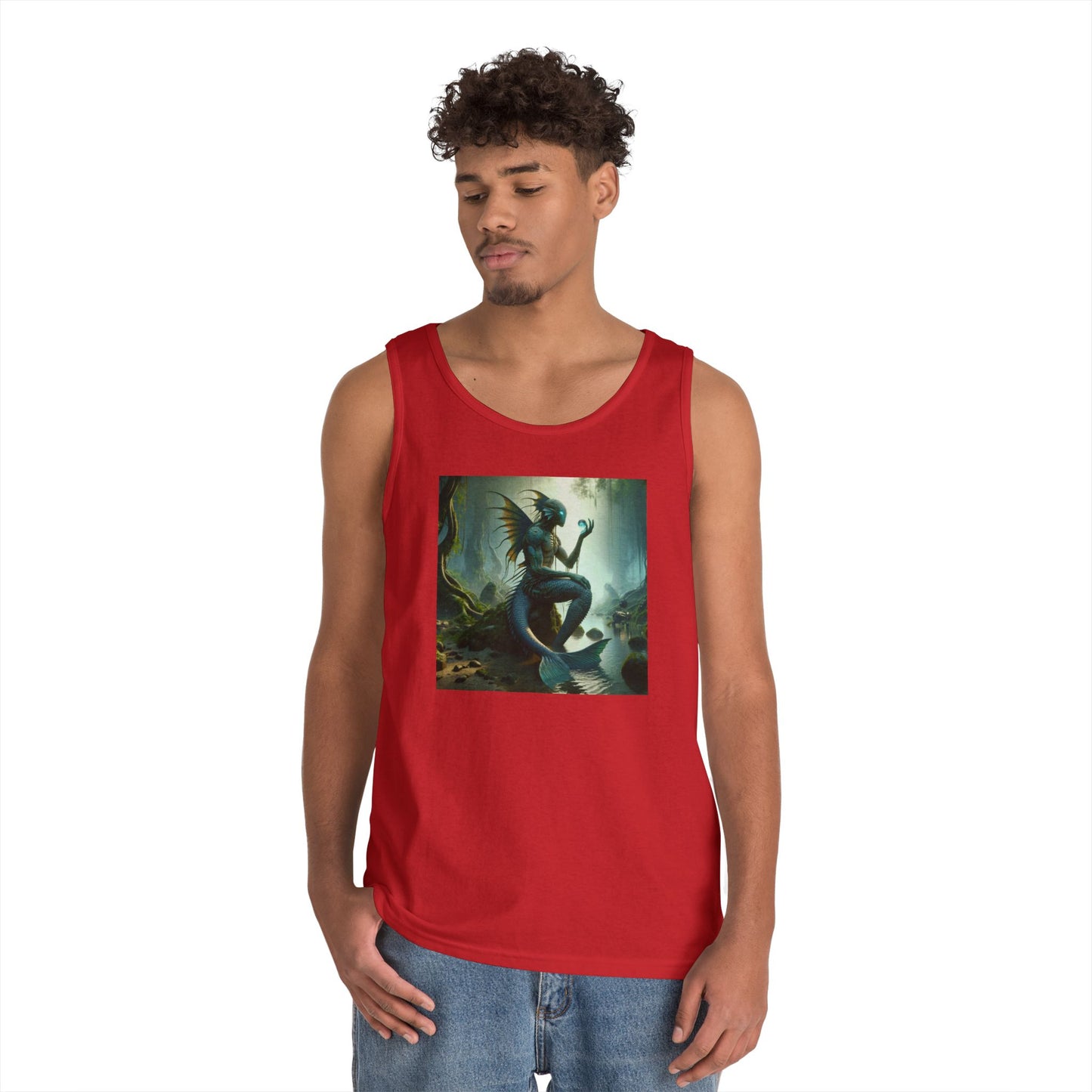 Tanktop | Unisex | Zwaar katoen | Slavische Mythe | Vodyanoy | Watergeest