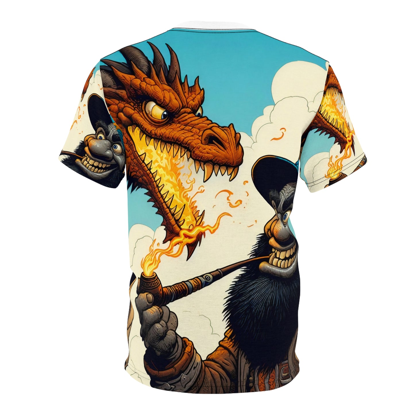 T-Shirt | Nadruk na całej powierzchni | T-shirt unisex | Heroiczne fantasy | Smok i czarodziej