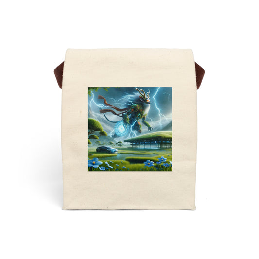 Lunch Bag | Canvas | With Strap | Techno-Fantasy | Electric Kirin