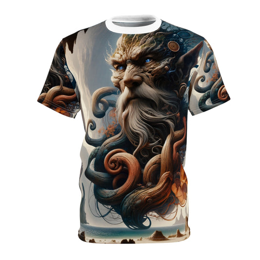ٹی شرٹ | آل اوور پرنٹ | یونیسیکس ٹی | سمندری افسانہ | عمیق سمندری دیوتا