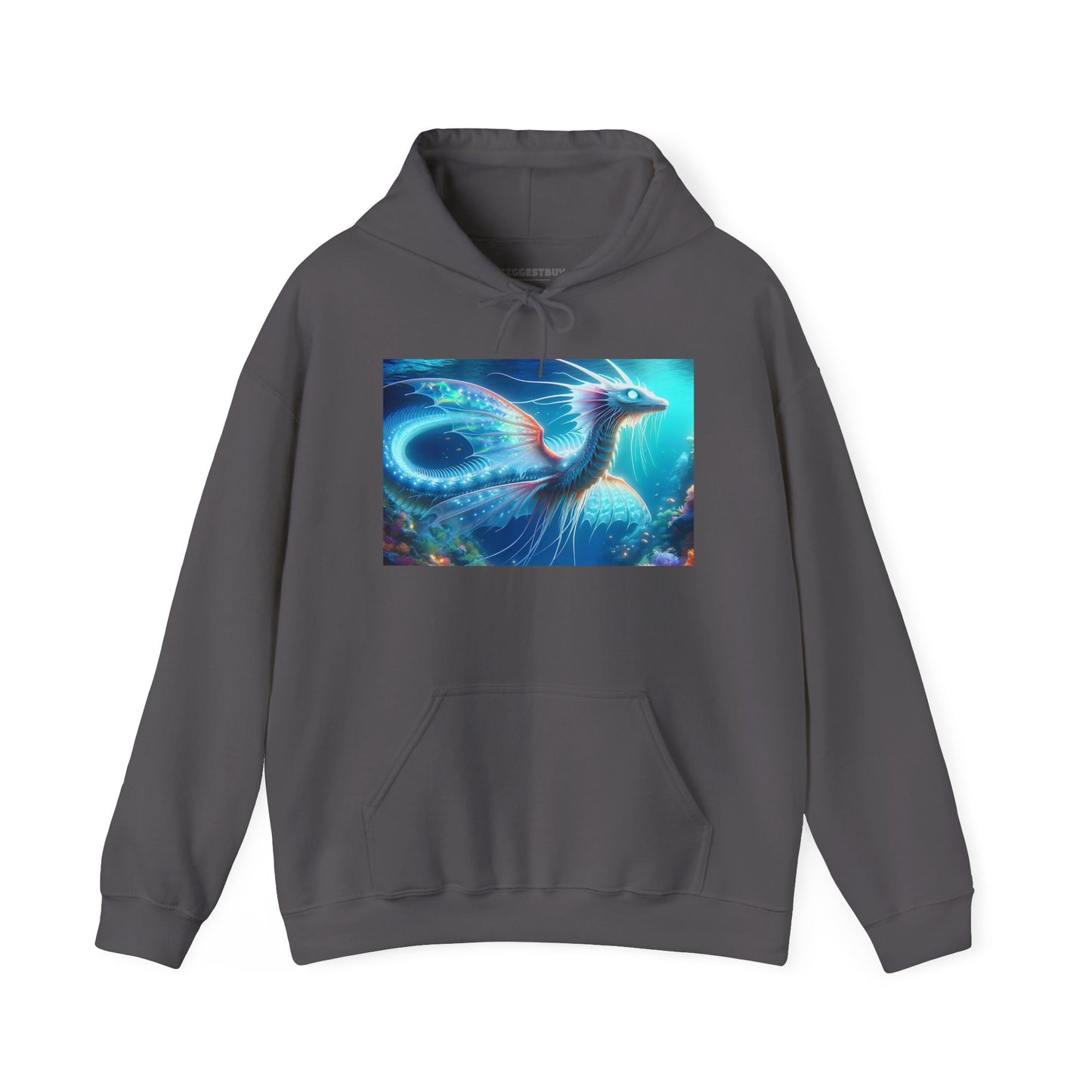 Bluza z kapturem | Unisex | Bluza dresowa z kapturem | Gruba mieszanka | Mitologia morska | Ryujin | Smok wodny