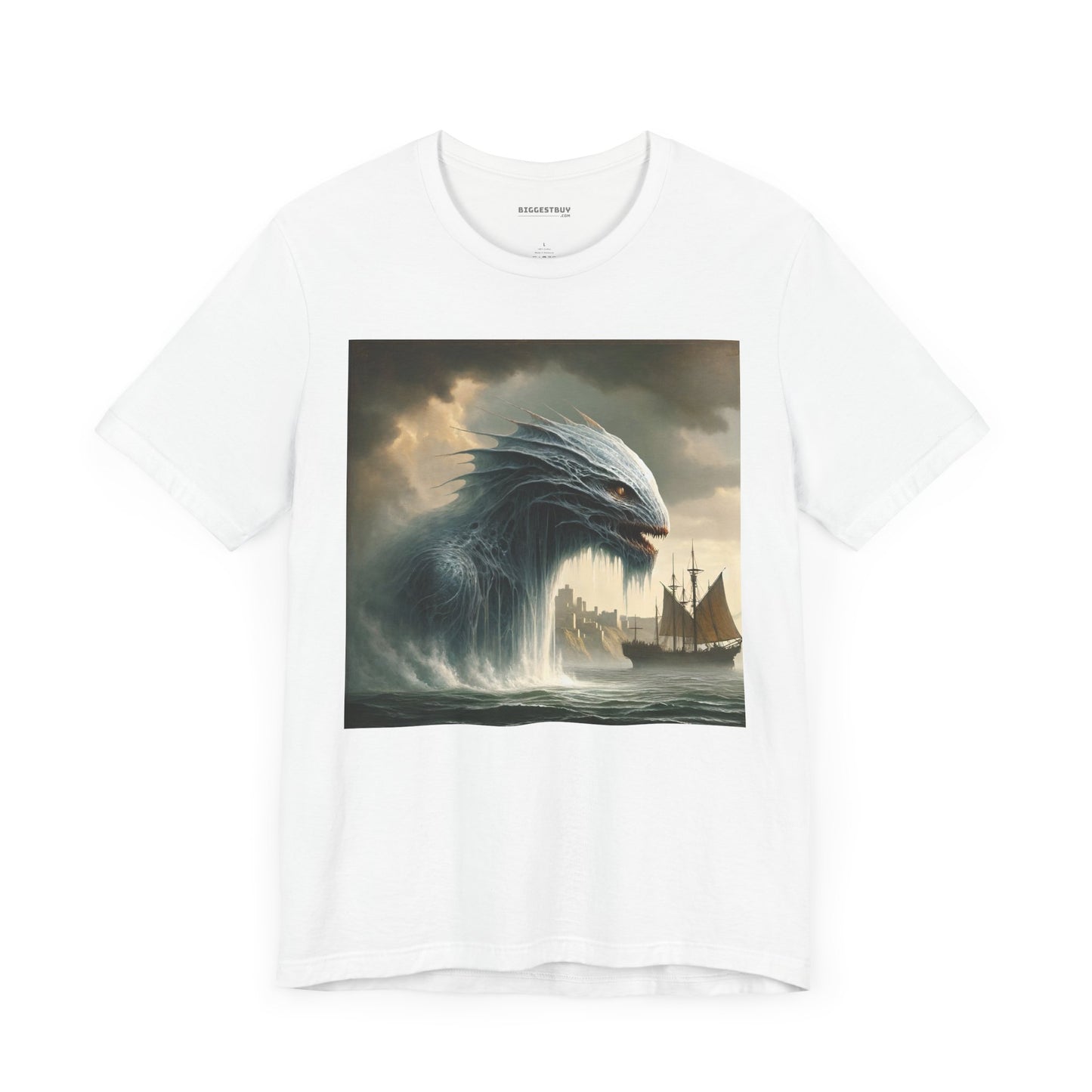 T-shirt | Unisex | Maglietta in jersey | Manica corta | Mitologia Nordica | Jörmungandr | Serpente Marino