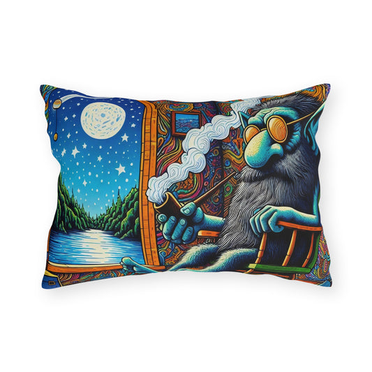 Kissen | Outdoor-Kissen | Psychedelische Kunst | Traumreise | Wolf
