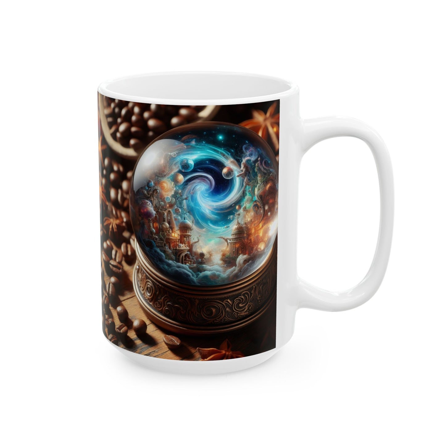 Tazza | Ceramica | Bianca | Cosmologia Nordica | Globo Magico