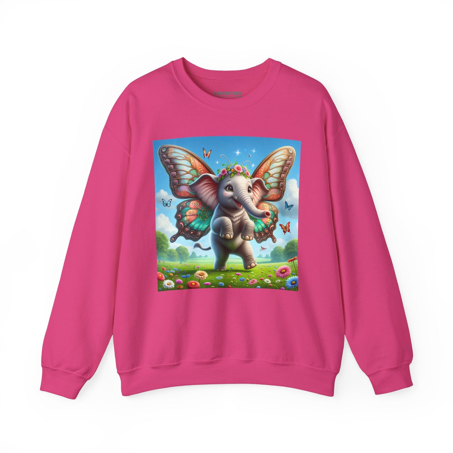 Bluza dresowa | Unisex | Okrągły dekolt | Gruba mieszanka | Baśniowa fauna | Airavata | Słonik