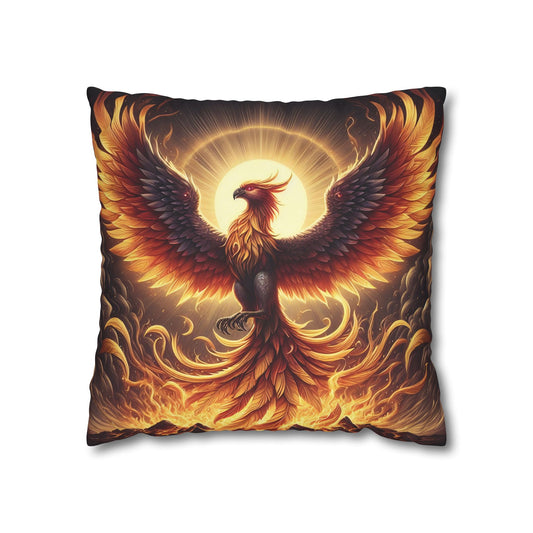 Fronha | Quadrado | Lona de poliéster | Fantasia Mítica | Fênix Renascida