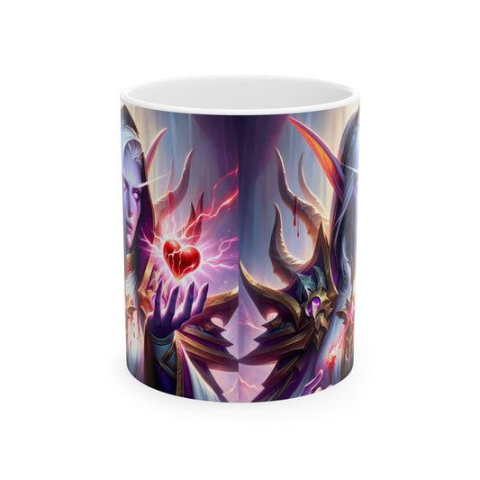 مگ | سیرامک | سفید | خیالی فن | جادوئی الف وارڈن | ارغوانی دل