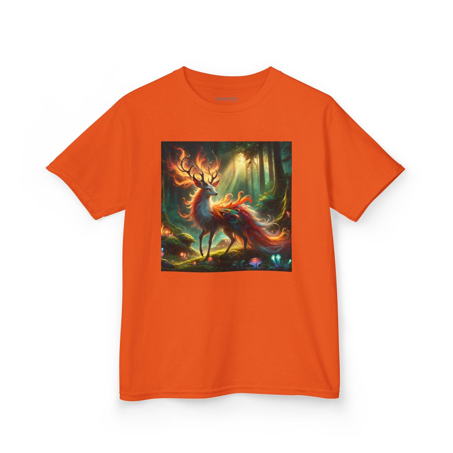 T-Shirt | Koszulka dziecięca | Ciężka bawełna | Mistyczna fantazja | Ognisty jeleń