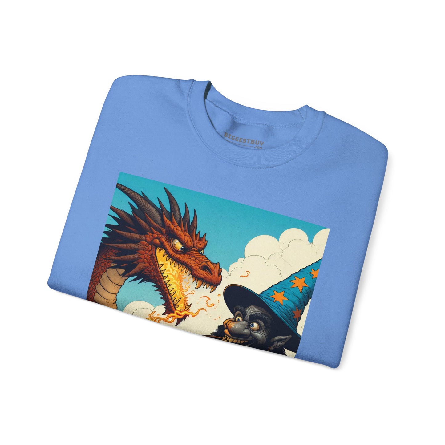 Bluza dresowa | Unisex | Okrągły dekolt | Gruba mieszanka | Heroiczne fantasy | Smok i czarodziej