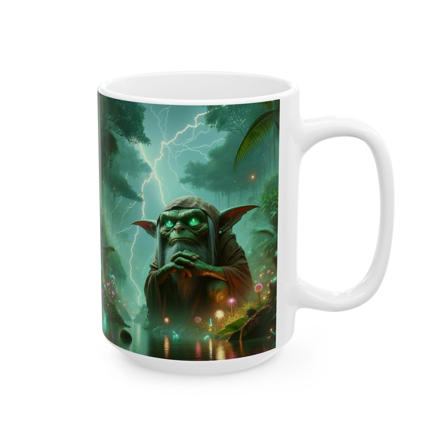 Mok | Keramiek | Wit | Bosfantasie | Goblin Sjamaan | Meditatie