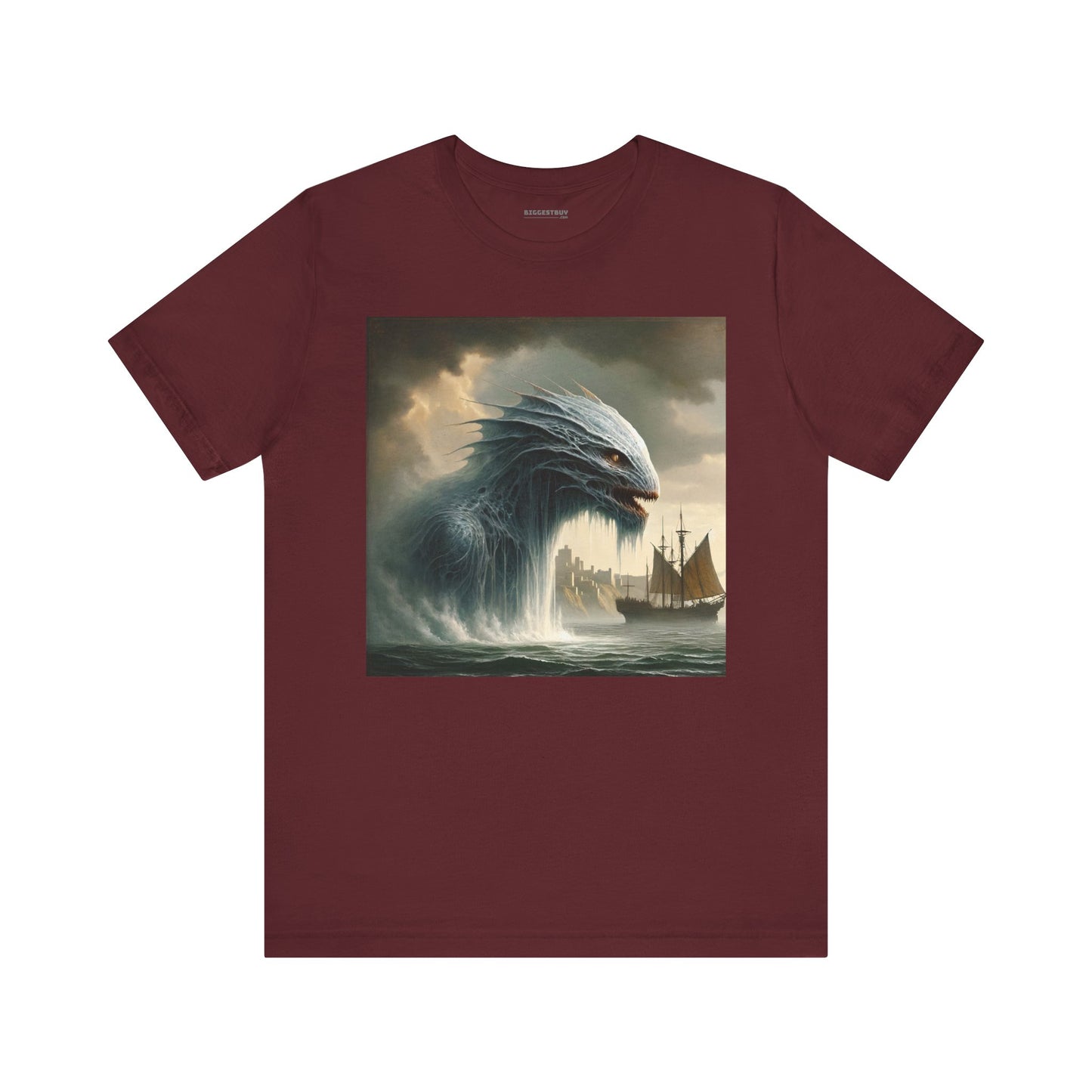 T-shirt | Unisex | Maglietta in jersey | Manica corta | Mitologia Nordica | Jörmungandr | Serpente Marino