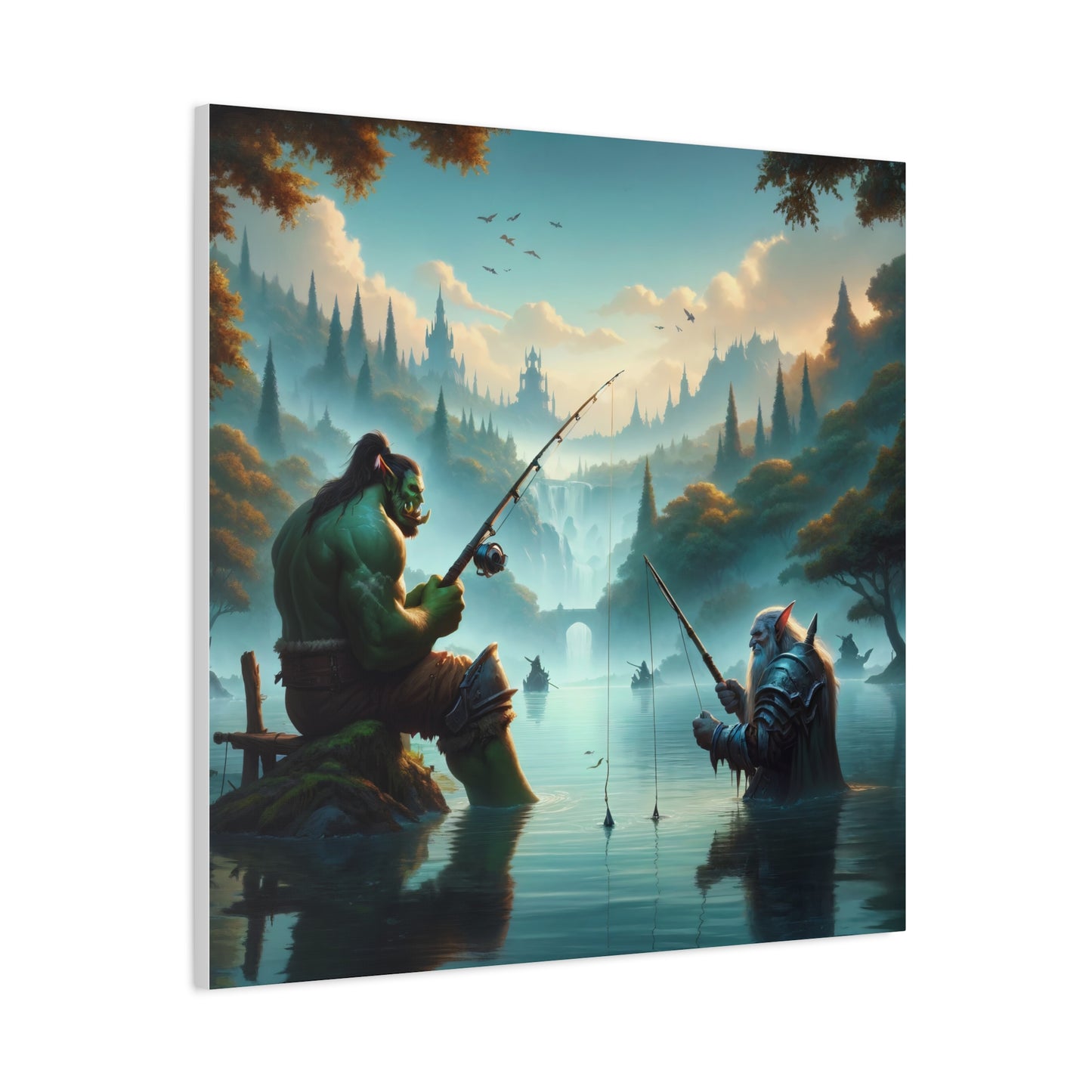 Płótno | Matowy | Fantasy międzyrasowe | Orc i krasnolud