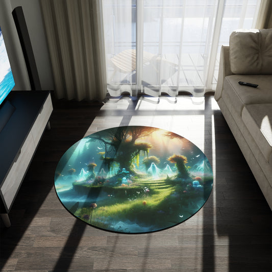 سجادة | دائرية | غابة سحرية | موطن الإيجنس فاتوس | شجرة الحياة