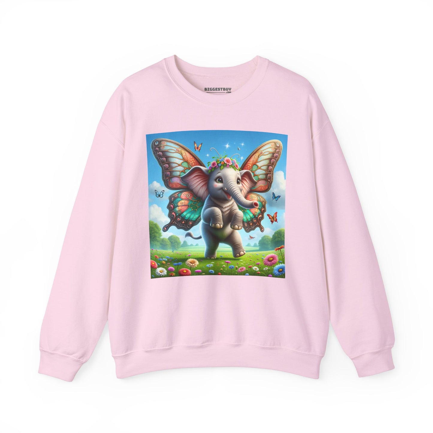 Bluza dresowa | Unisex | Okrągły dekolt | Gruba mieszanka | Baśniowa fauna | Airavata | Słonik