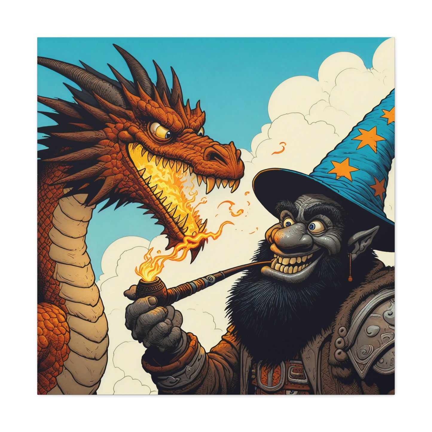 Płótno | Matowy | Heroiczne fantasy | Smok i czarodziej
