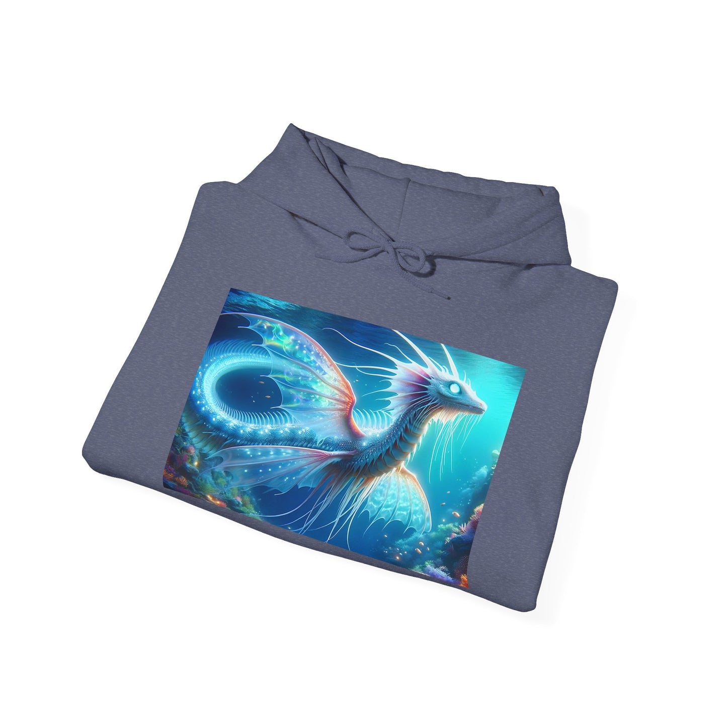Bluza z kapturem | Unisex | Bluza dresowa z kapturem | Gruba mieszanka | Mitologia morska | Ryujin | Smok wodny