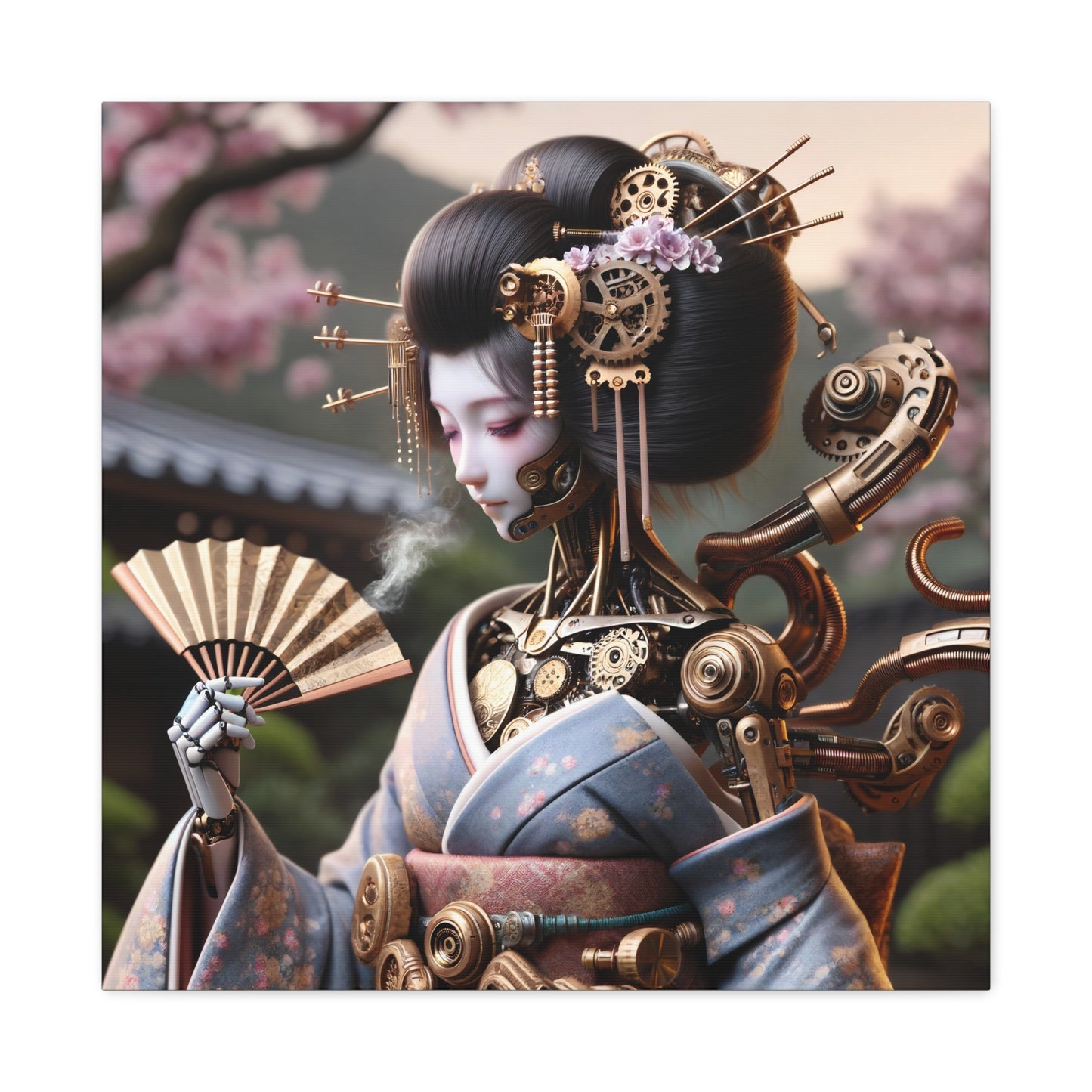 Canvas | Mat | Steampunk | Cyberpunk | Geisha Robot