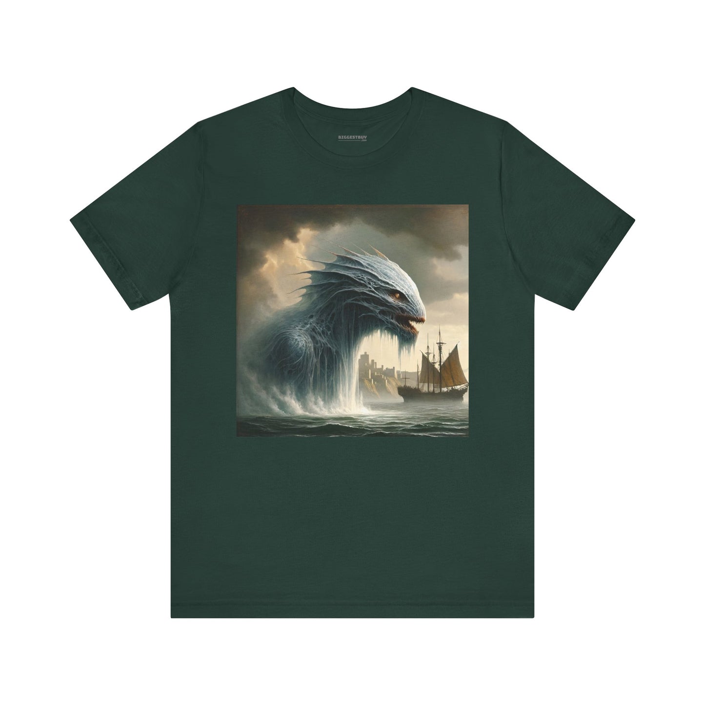 T-shirt | Unisex | Maglietta in jersey | Manica corta | Mitologia Nordica | Jörmungandr | Serpente Marino