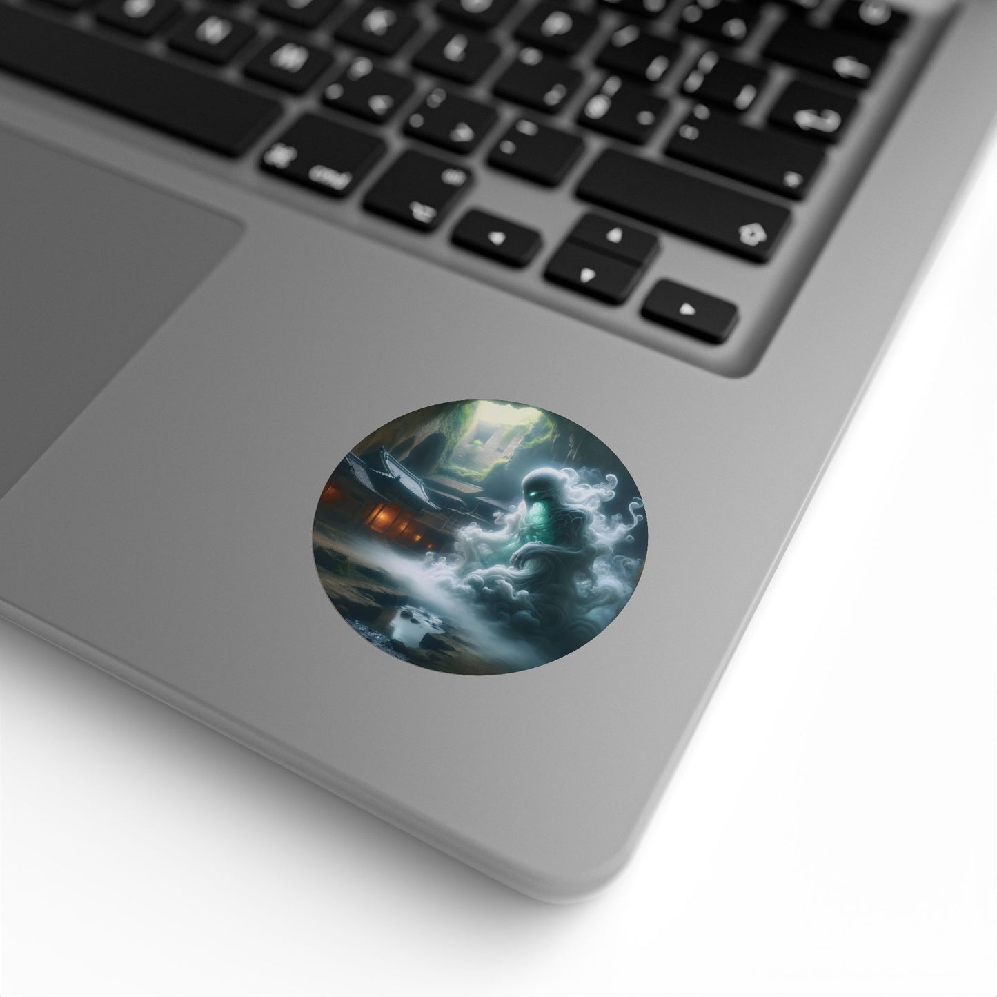 Stickerlabelrol | Rond | Yokai Folklore | Yurei Geest | Tempel